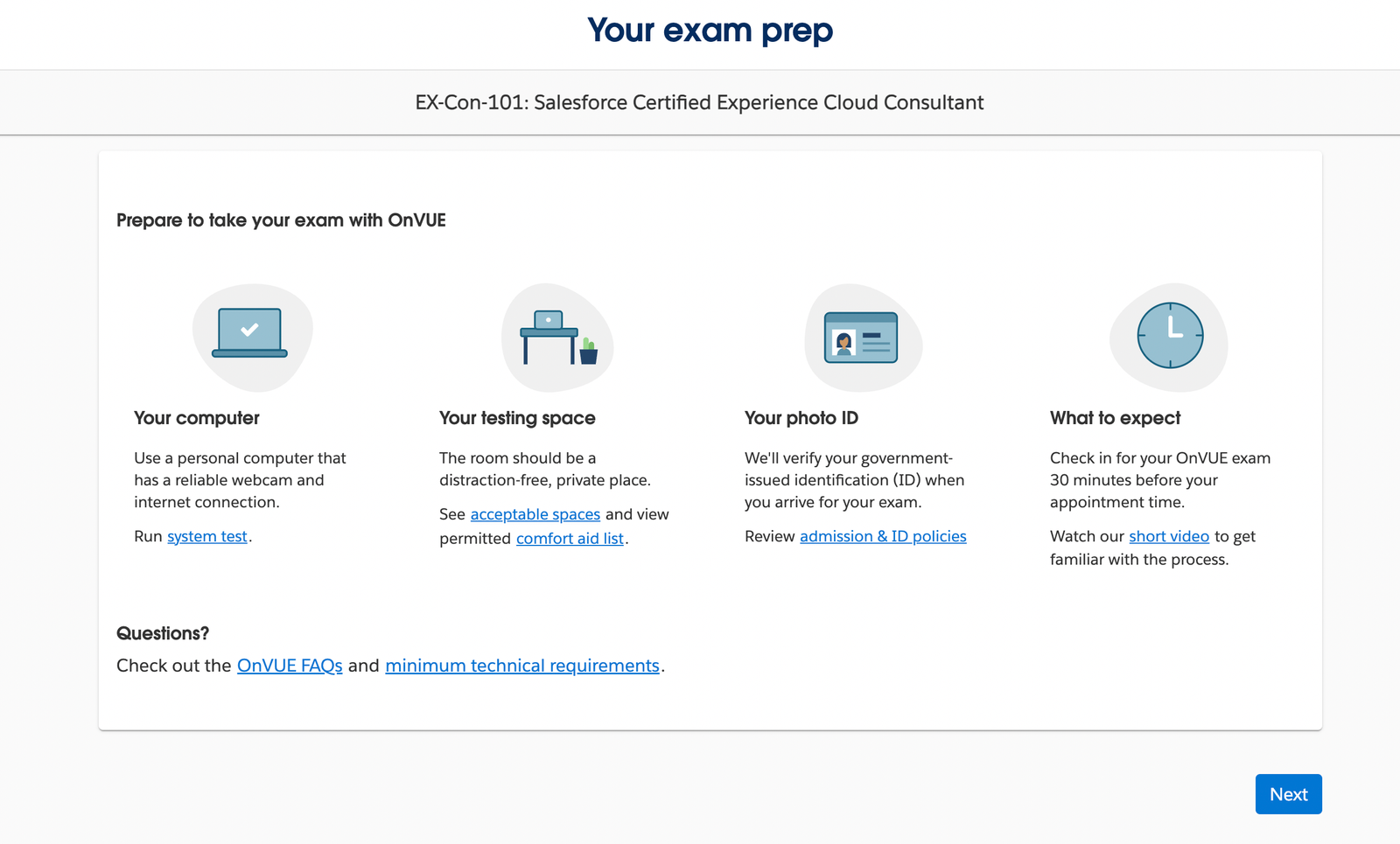 PearsonVue Certification platform